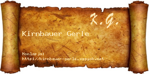Kirnbauer Gerle névjegykártya
